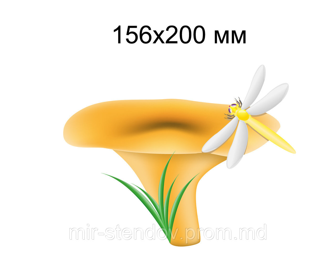 Гриб Лисичка. Настенная декорация для детского сада., фото 1