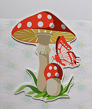 Мухоморы. Настенная декорация для детского сада.