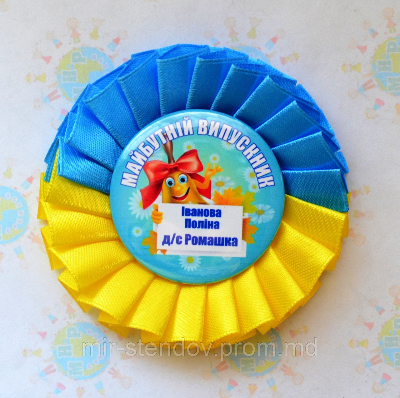 Значок на 1 сентября. Будущий выпускник с розеткой Символика, фото 1