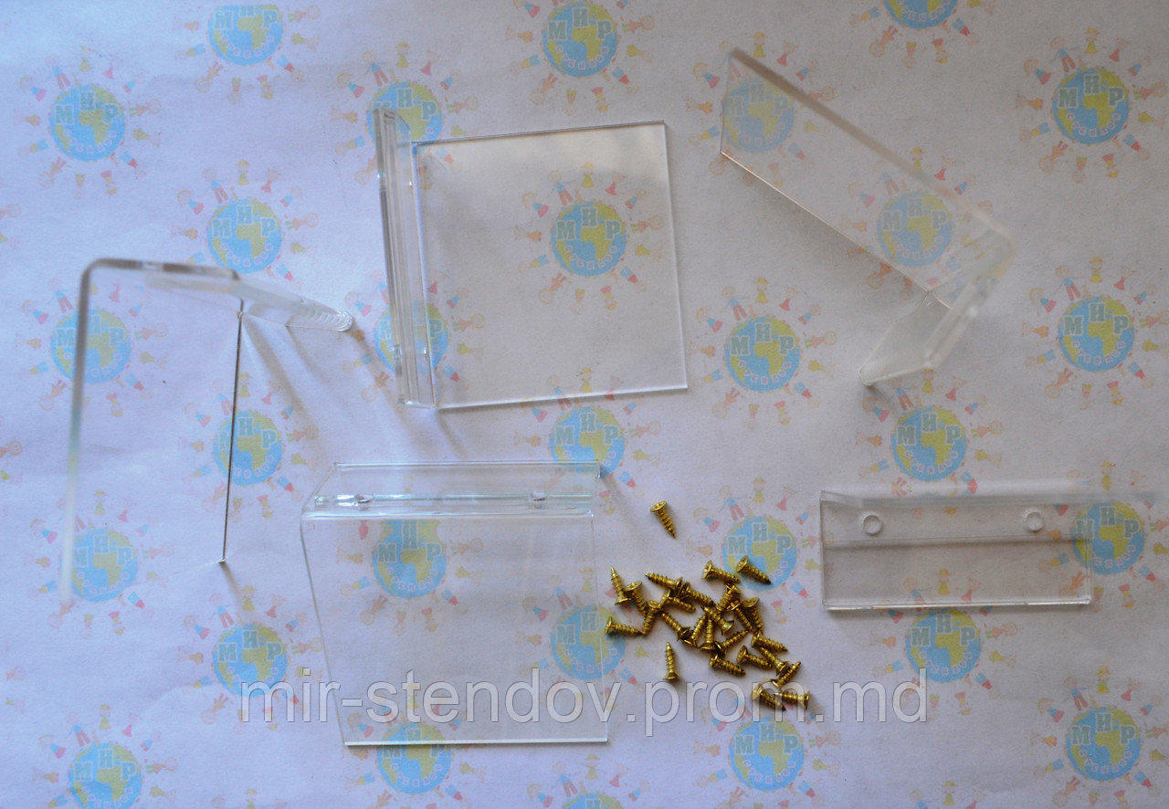 Полочка для стенда с карманчиком для имени и шурупчиками, фото 1