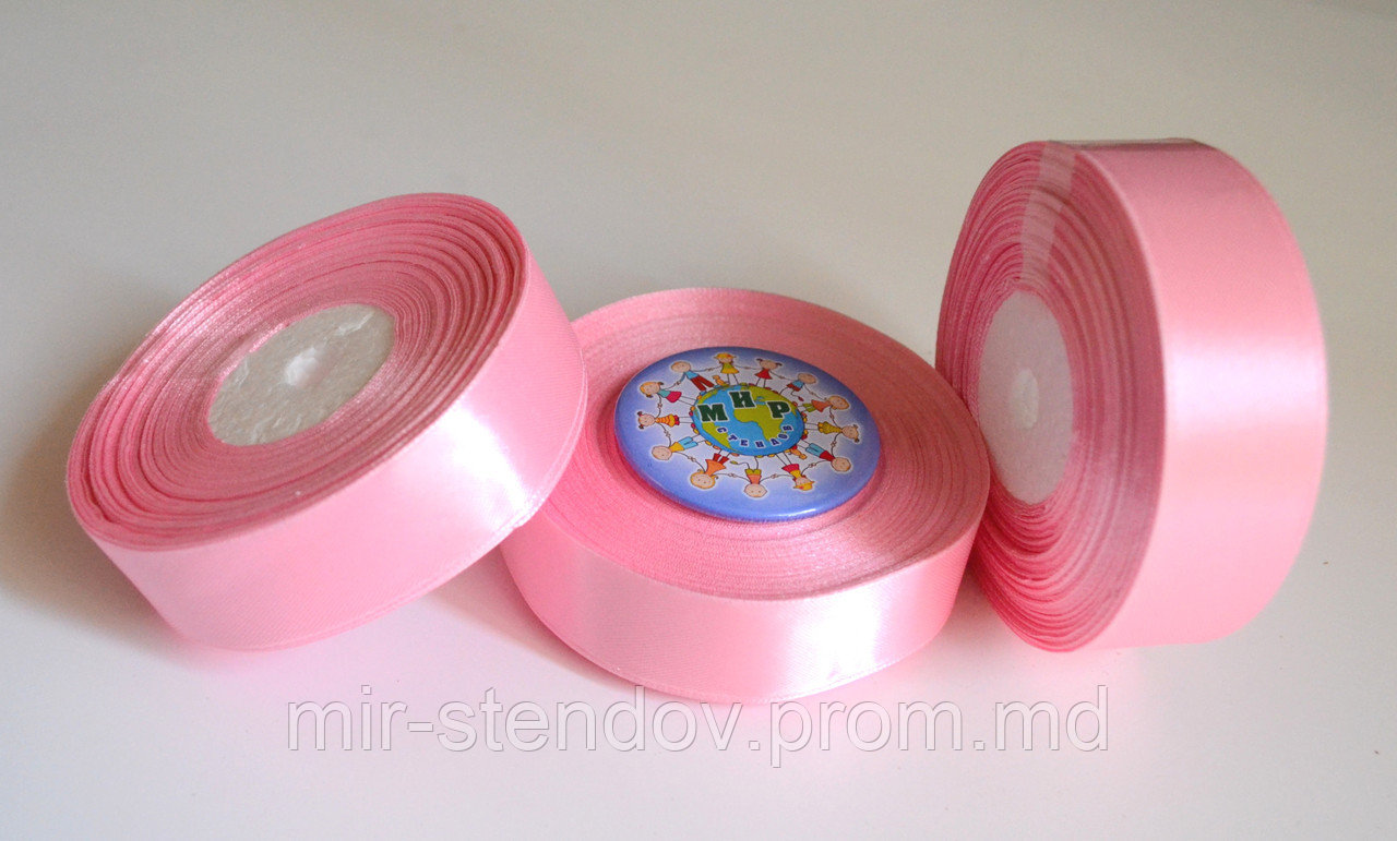 Лента атласная 25 мм Розовая, фото 1