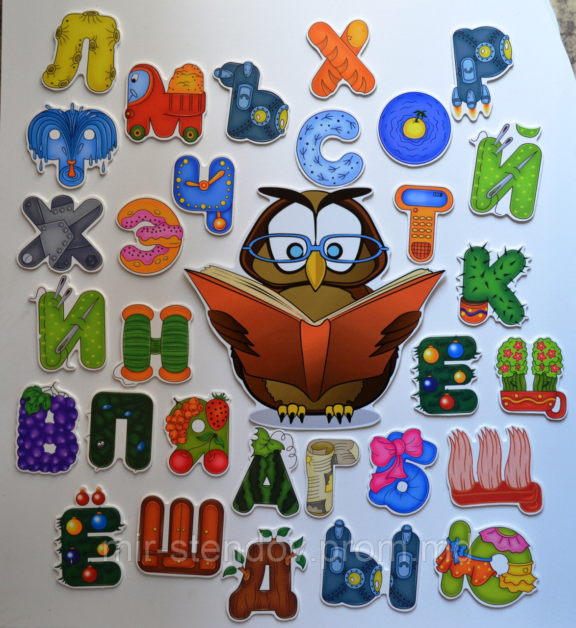 Филин и буквы. Настенная декорация для детского сада. - фото 1 - id-p4433851