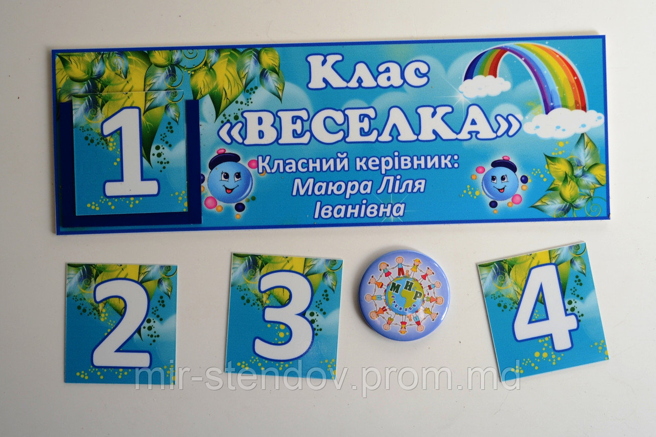 Табличка для младших классов с кармашком и вставками - фото 1 - id-p4434160