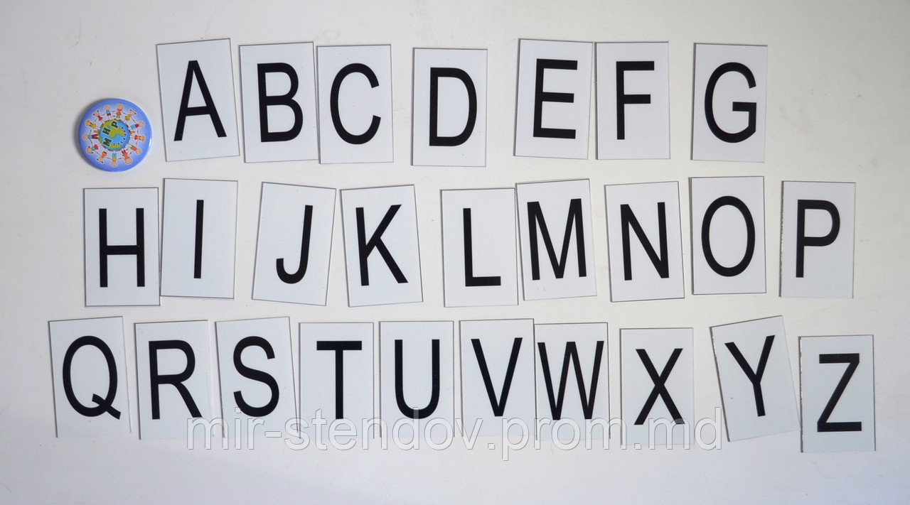 Заглавные буквы Английского алфавита. Пластиковые карточки для наборного полотна - фото 1 - id-p4434377