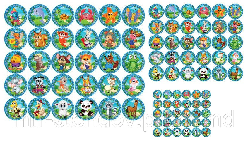 Наклейки на шкафчики, кроватки, полотенички Барвинки, фото 1