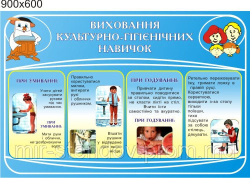 Стенд Виховання культурно-гігієнічних звичок, фото 1