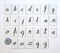 Строчные прописные буквы английского алфавита. Пластиковые карточки для наборного полотна