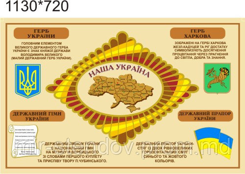 Стенд символика Украины с гербом вашего города - фото 1 - id-p4436853