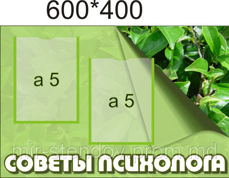Уголок психолога. Стенд зелёный, фото 1
