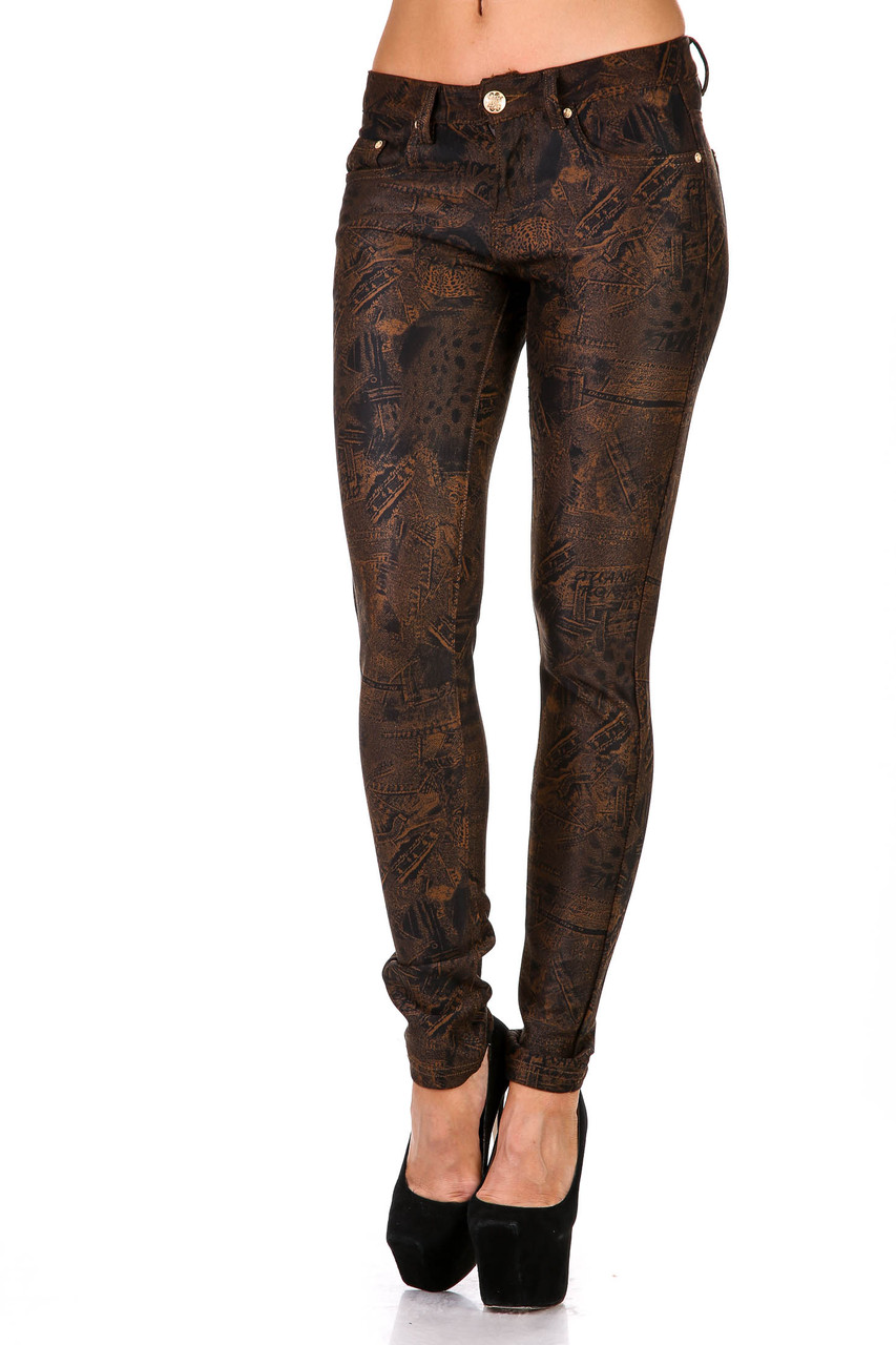 Брюки женские темно-коричневые S.D. Jeans DL011C (6 ед. 25-30) - фото 1 - id-p4456555