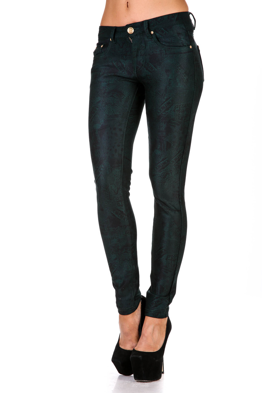 Брюки женские темно-зеленые S.D. Jeans DL011B (6 ед. 25-30) - фото 1 - id-p4456558