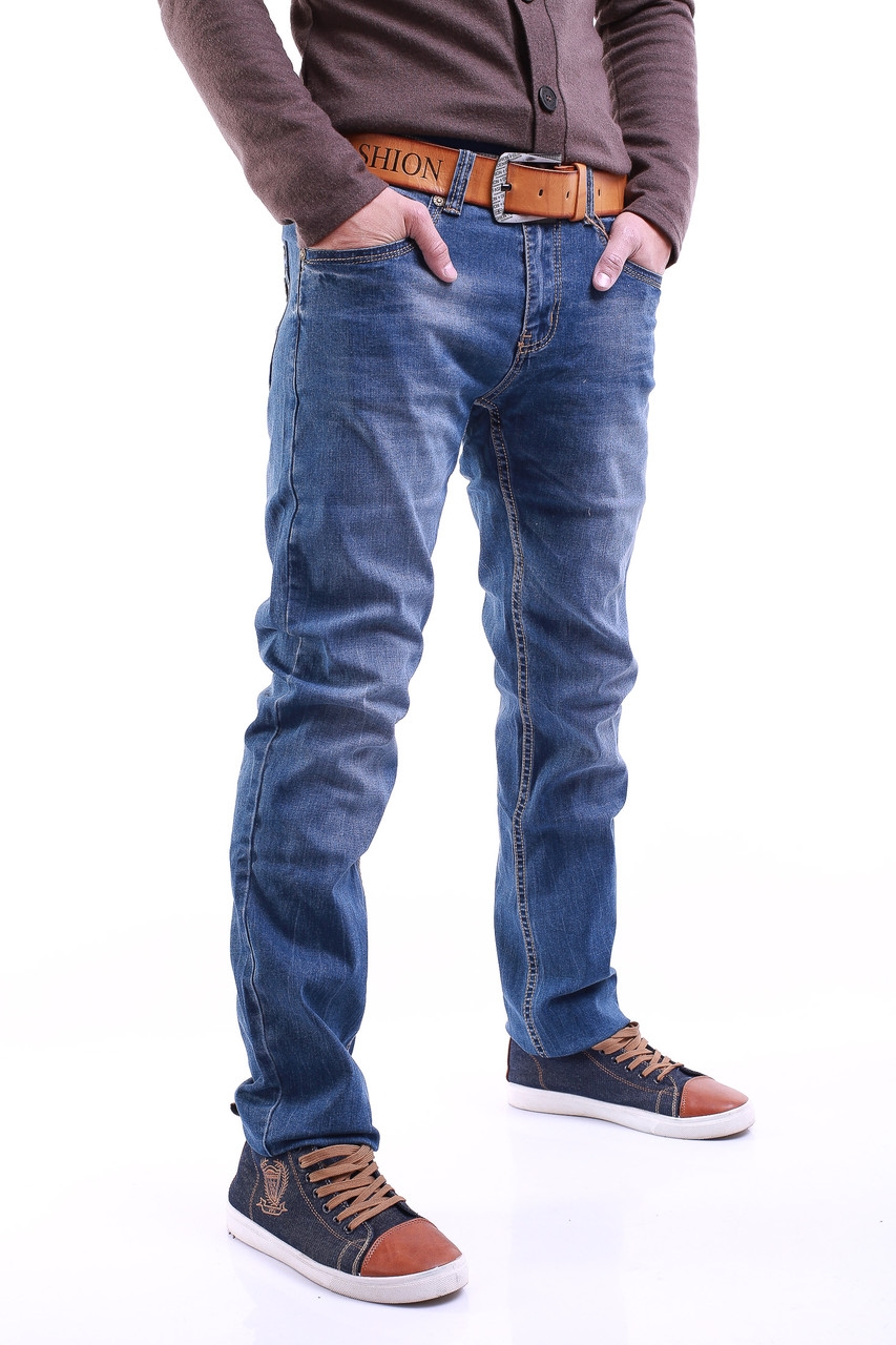 Мужские джинсы с ремнём 1658 (30-38) M.Sara - фото 1 - id-p4458511