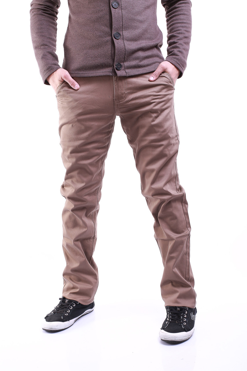 Светло-коричневые мужские брюки 31058 (29-38) LS - фото 1 - id-p4462916