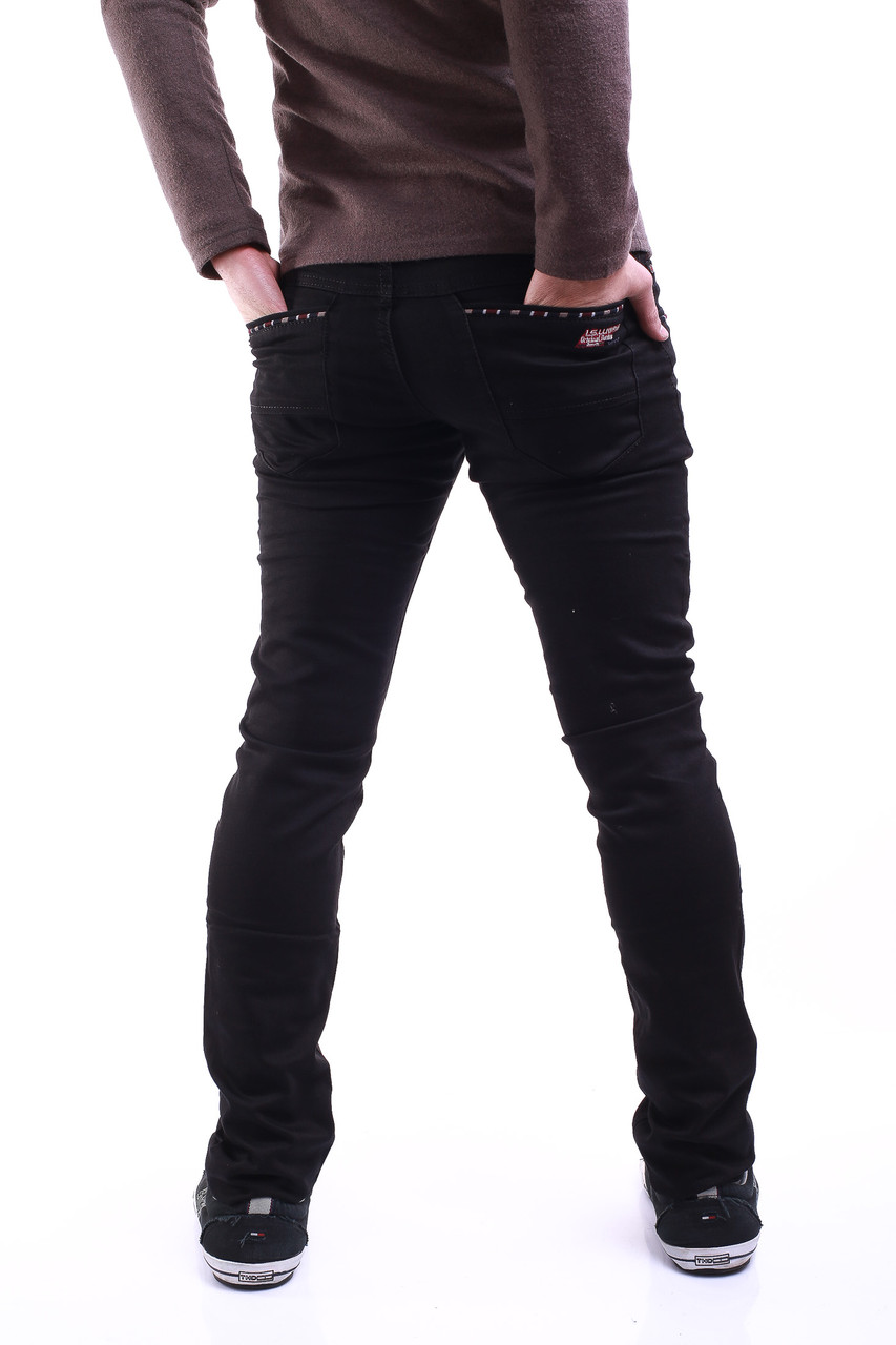 Молодёжные чёрные брюки 33097 (28-34 молодежные размеры) LS - фото 1 - id-p4462920