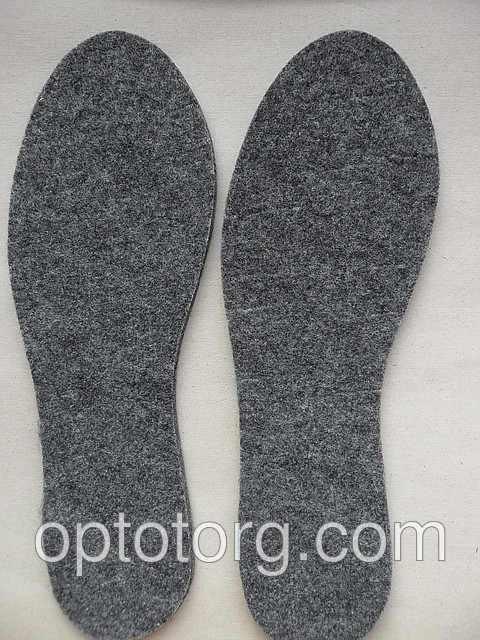 Стельки для обуви фетр серые 36-46 размеры - фото 1 - id-p4482723