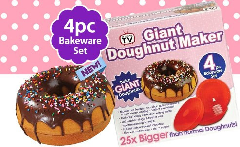 Форма силиконовая для выпечки гигантских пончиков Giant doughnut maker - фото 1 - id-p4506157