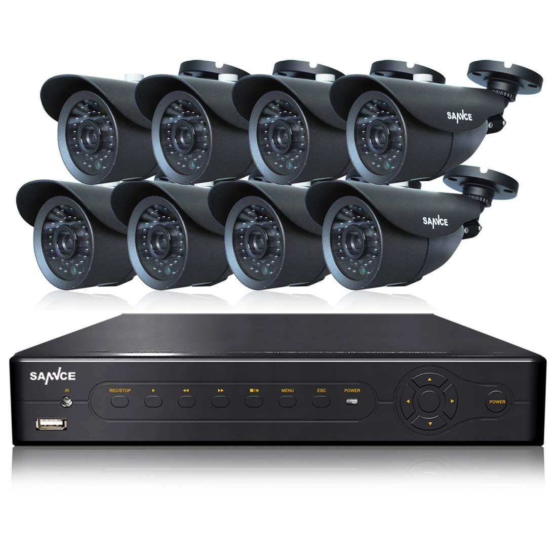 SANNCE P2P HDMI 8-канальный видеорегистратор +8 х 800-ТВЛ камера видеонаблюдения системы безопасности / 1 HDD - фото 1 - id-p4506372