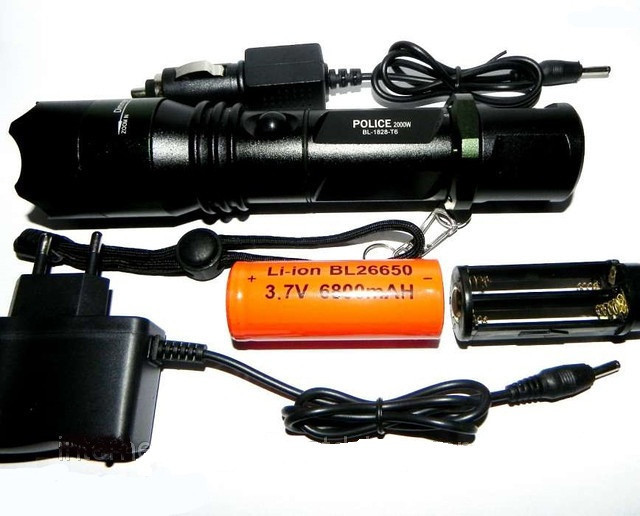 Суперяркий Фонарик аккумуляторный светодиодный Police BL-1828-T6 Фирмы Bailong Диод CREE-T6 1 режим - фото 1 - id-p4506329