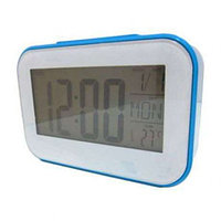 Часы будильник термометр календарь 2620 Blue.