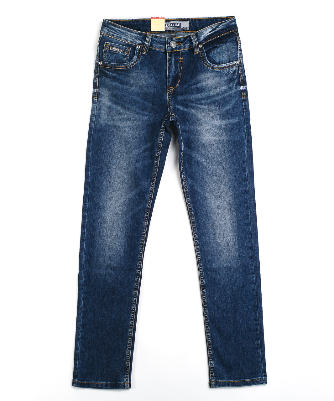 Приуженные синие мужские джинсы 0876 (30-38, 8 ед.) Long Li - фото 1 - id-p4509698