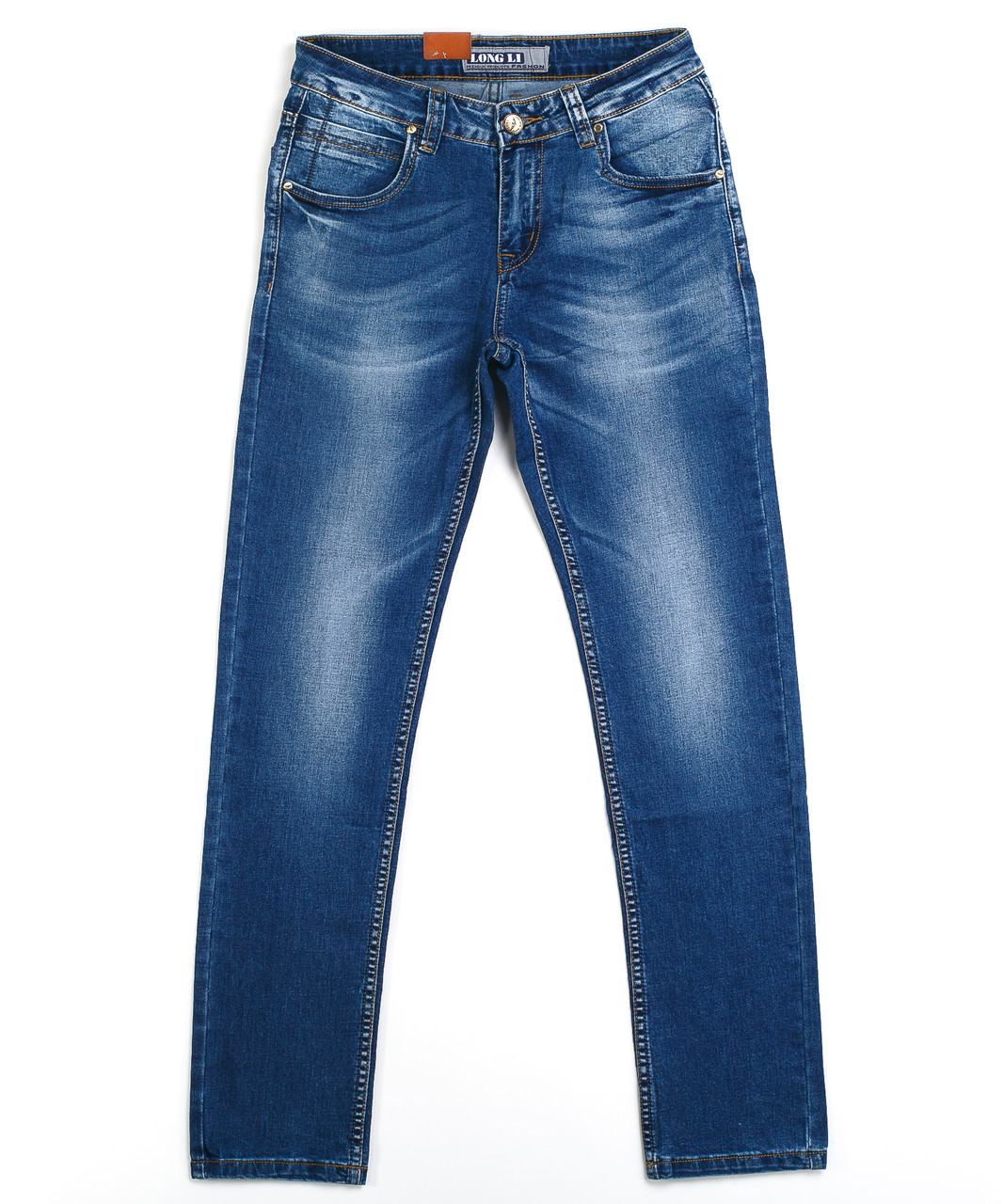 Приуженные синие мужские джинсы 0887 (30-38, 8 ед.) Long Li - фото 1 - id-p4509699