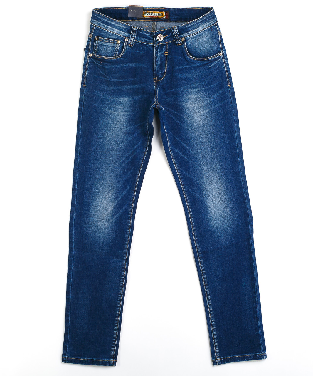 Приуженные синие мужские джинсы 0853 (30-40, 8 ед.) Long Li - фото 1 - id-p4509693