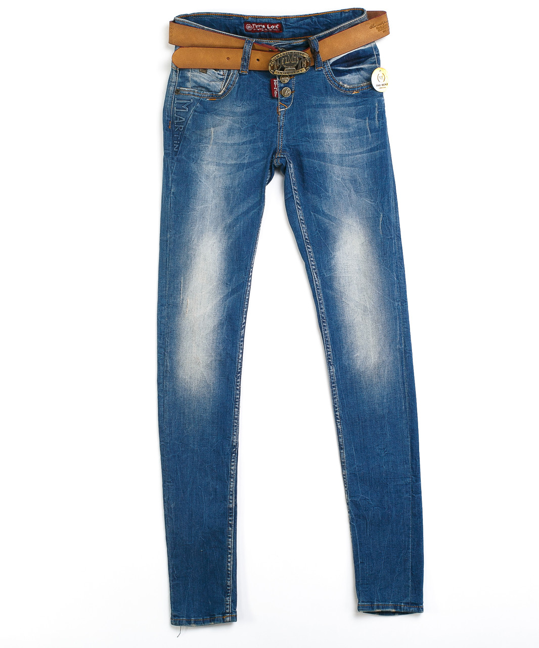 Женские джинсы коричневый ремень 3025 (25-30, 6ед) Martin Love - фото 1 - id-p4511351