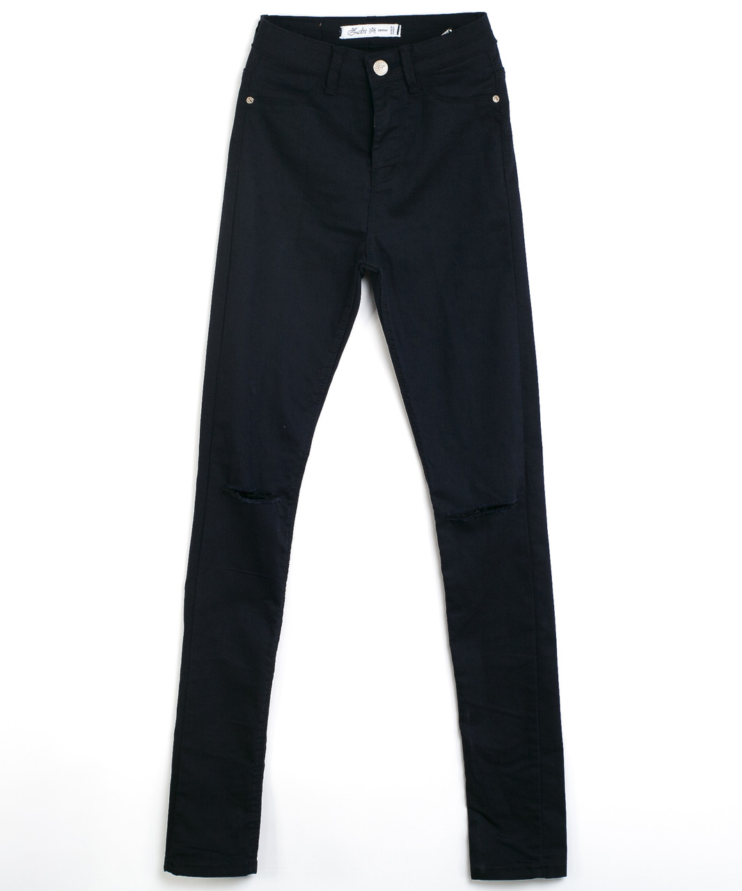 Женские чёрные брюки с прорезями 0507 (S-2XL, 5 ед.) Тен Блю - фото 1 - id-p4512696