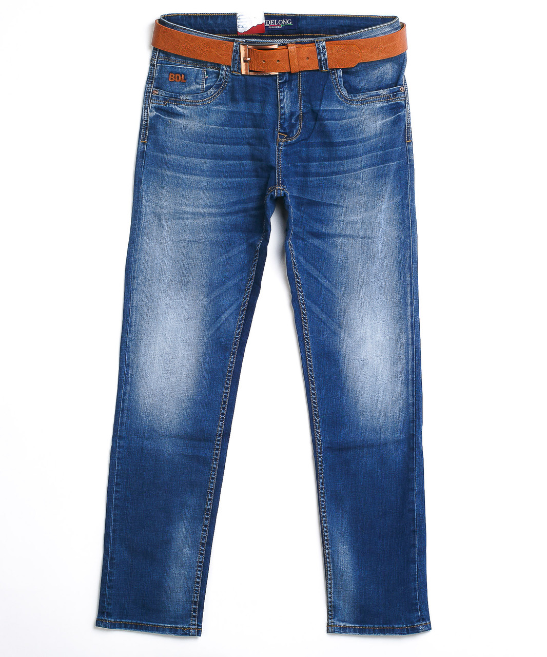 Мужские джинсы с ремнём 3011 (33-37 полубатал, 5 ед.) Биделонг - фото 1 - id-p4514810