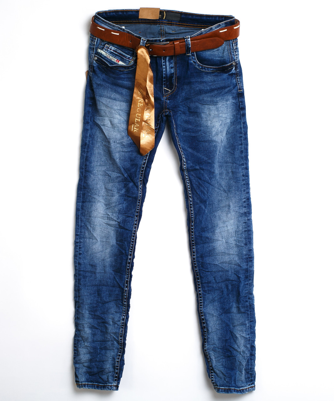 Зауженные мужские джинсы 0015 (29-36, 7 ед.) Регулар - фото 1 - id-p4514814