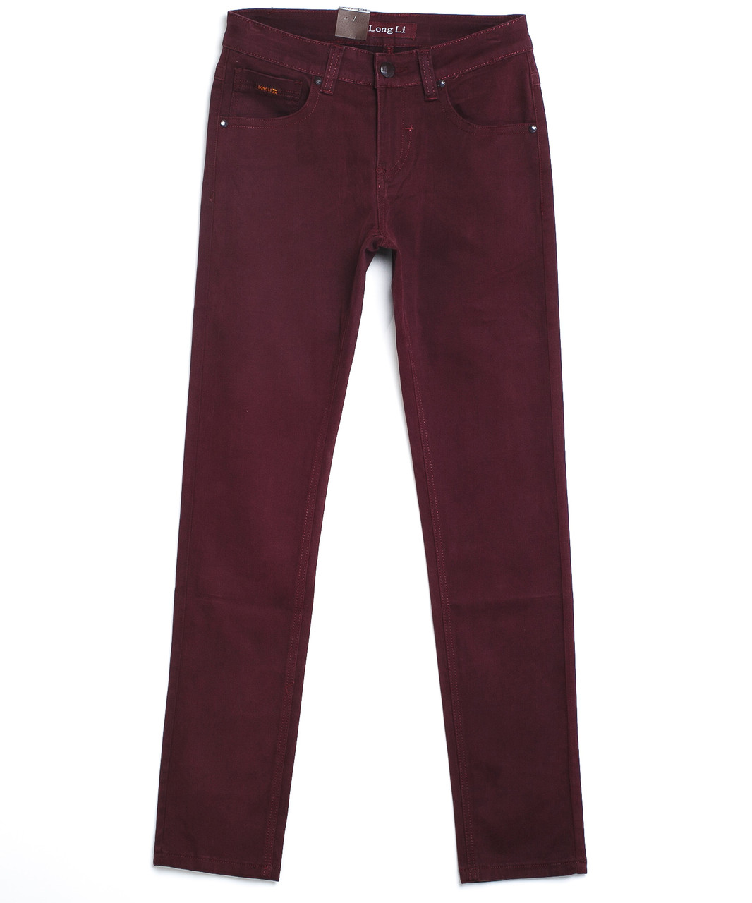 Бордовые мужские брюки 0463 (29-38, 8 ед.) Лонг Ли - фото 1 - id-p4542524