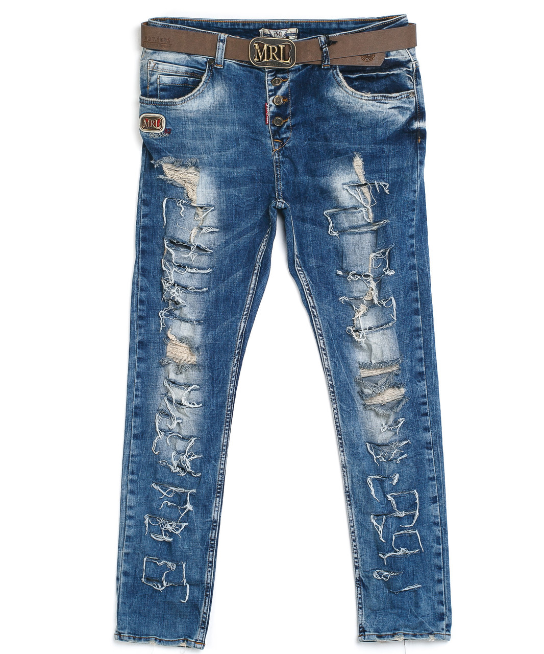 Женские джинсы Boyfrend 4075-A коричневый ремень (28-33 полубатал, 6 ед.) Мартин лав - фото 1 - id-p4567630