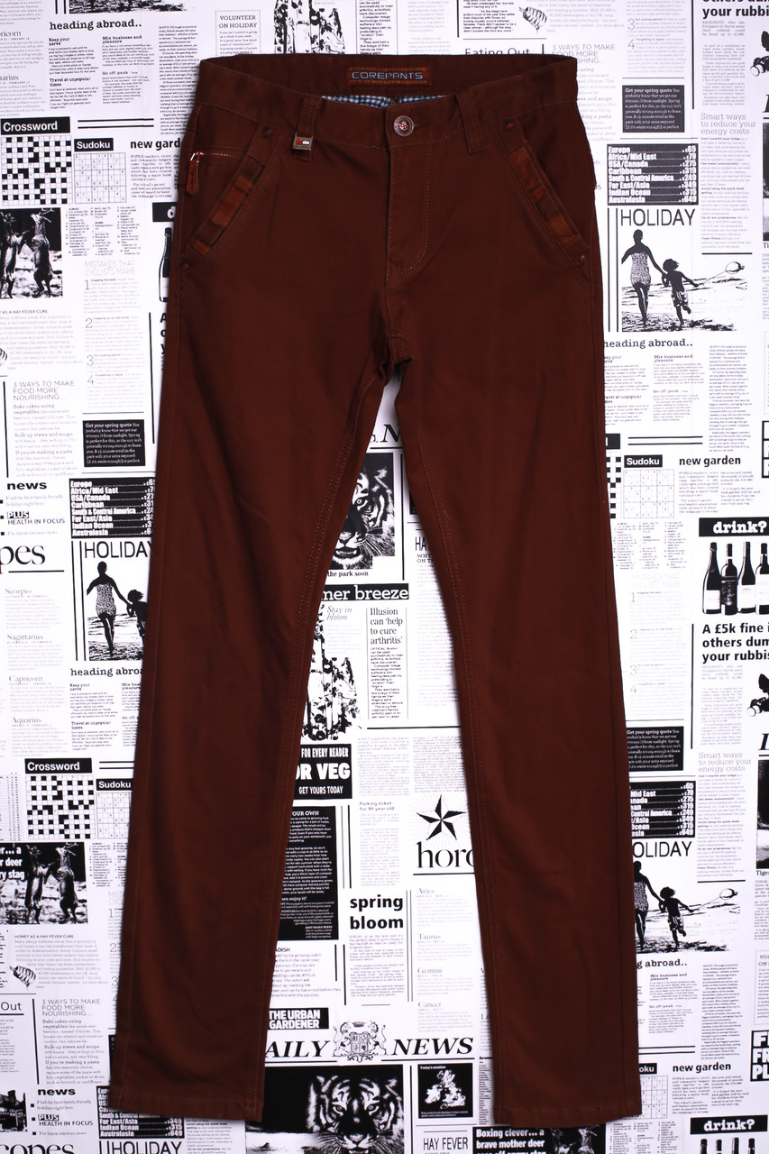 Коричневые брюки юниор 8012 (8 ед. 27-34) Corepants - фото 1 - id-p4574911