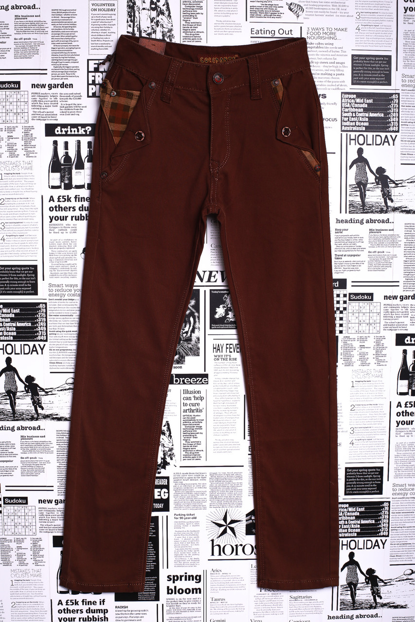 Подростковые коричневые брюки 8001 (6 ед. 30-35) Corepants - фото 1 - id-p4574915