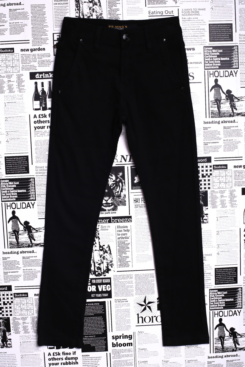 Чёрные подростковые брюки 6416 (7 ед. 24-30) Pr.Minos - фото 1 - id-p4574917