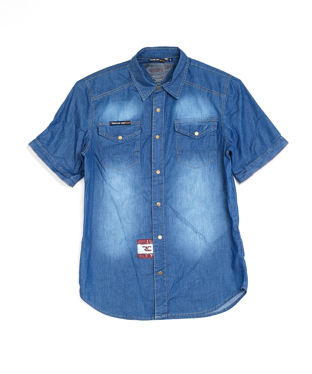 Мужская джинсовая рубашка 0003-74 (S-XL, 6 ед.) Рейсинг Кар - фото 1 - id-p4669121