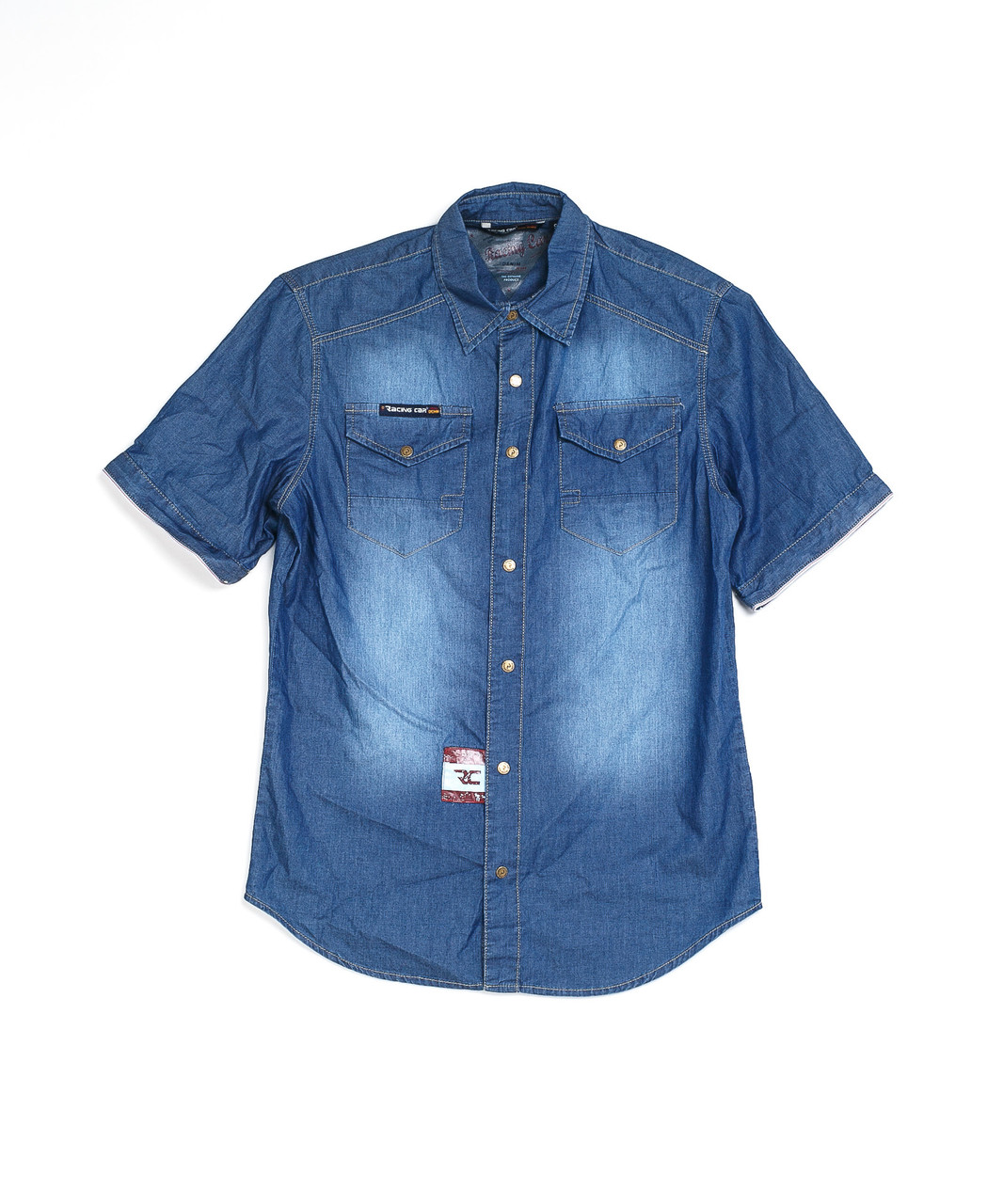 Мужская джинсовая рубашка 0003-06 (S-XL, 6 ед.) Рейсинг Кар - фото 1 - id-p4669122