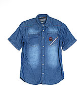 Мужская джинсовая рубашка 0015-06 (S-XL, 6 ед.) Рейсинг Кар