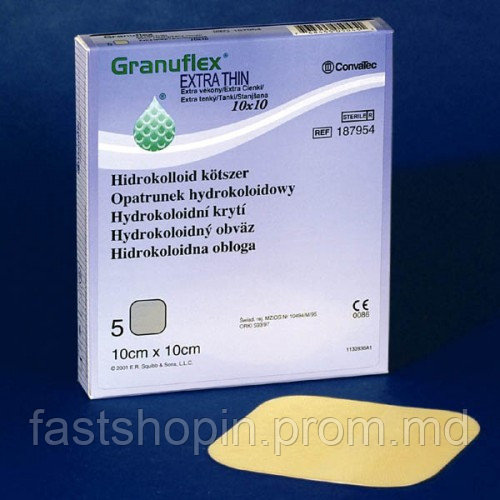 Гидроколлоидная повязка Granuflex® Extra Thin (экстра тонкая) Convatec 15х15 см - фото 1 - id-p4671760