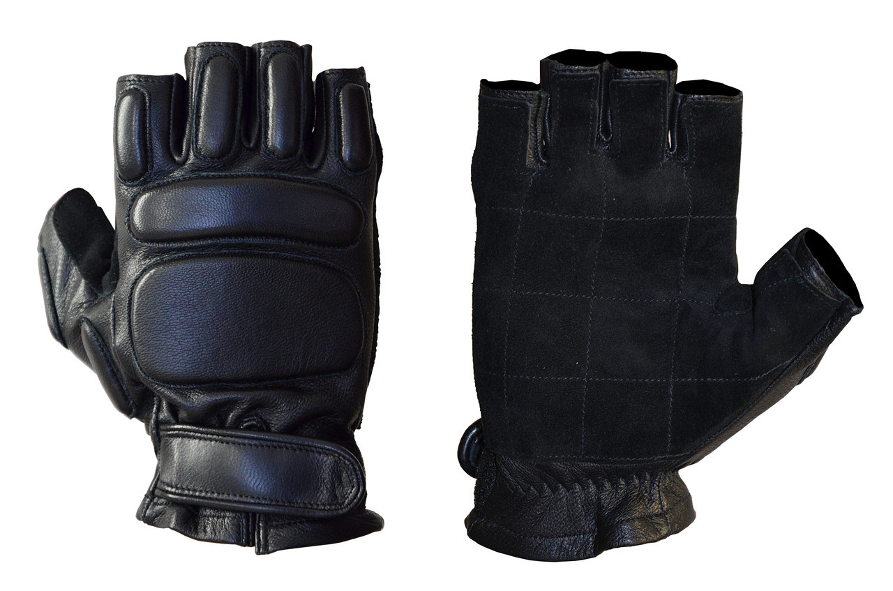 Перчатки тактические кожаные черные - фото 1 - id-p4673302