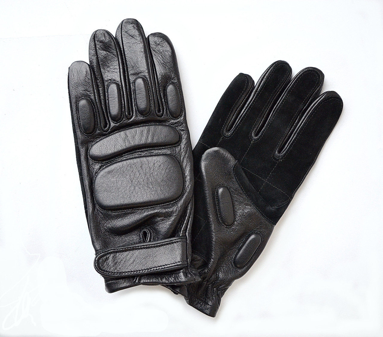 Перчатки тактические кожаные черные - фото 1 - id-p4673315