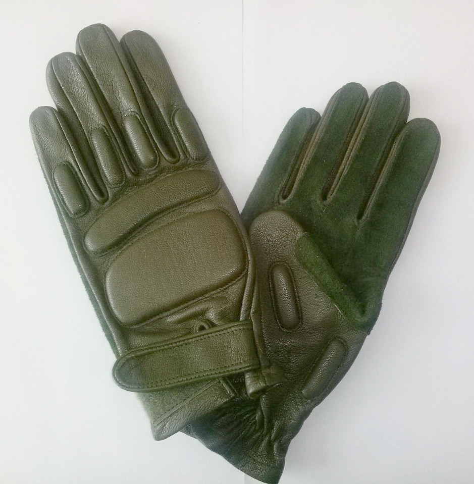 Перчатки тактические кожаные оливковые - фото 1 - id-p4675199