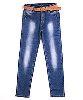 Женские джинсы с ремнём 0561 (31-38 батал, 6 ед.) Леди Эн