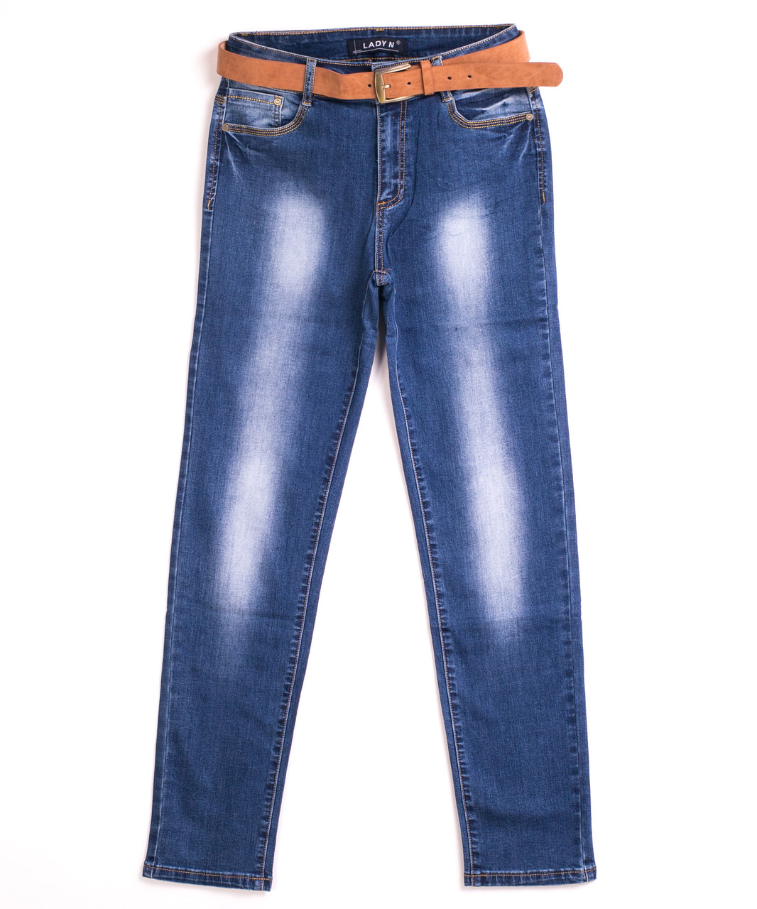 Женские джинсы с ремнём 0561 (31-38 батал, 6 ед.) Леди Эн - фото 1 - id-p4680604
