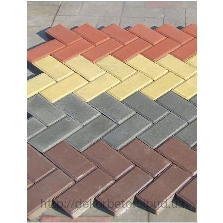 Тротуарная плитка "Кирпичик" 4 см цветная - фото 1 - id-p4705810