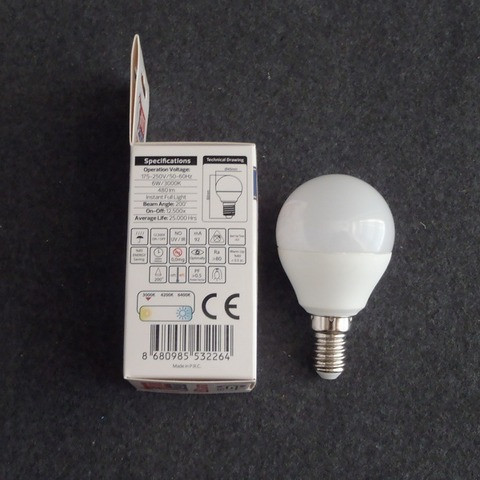 Светодиодная лампочка Horoz Electric LED 6W E14 3000K шарик MMD-534062 - фото 1 - id-p4705666
