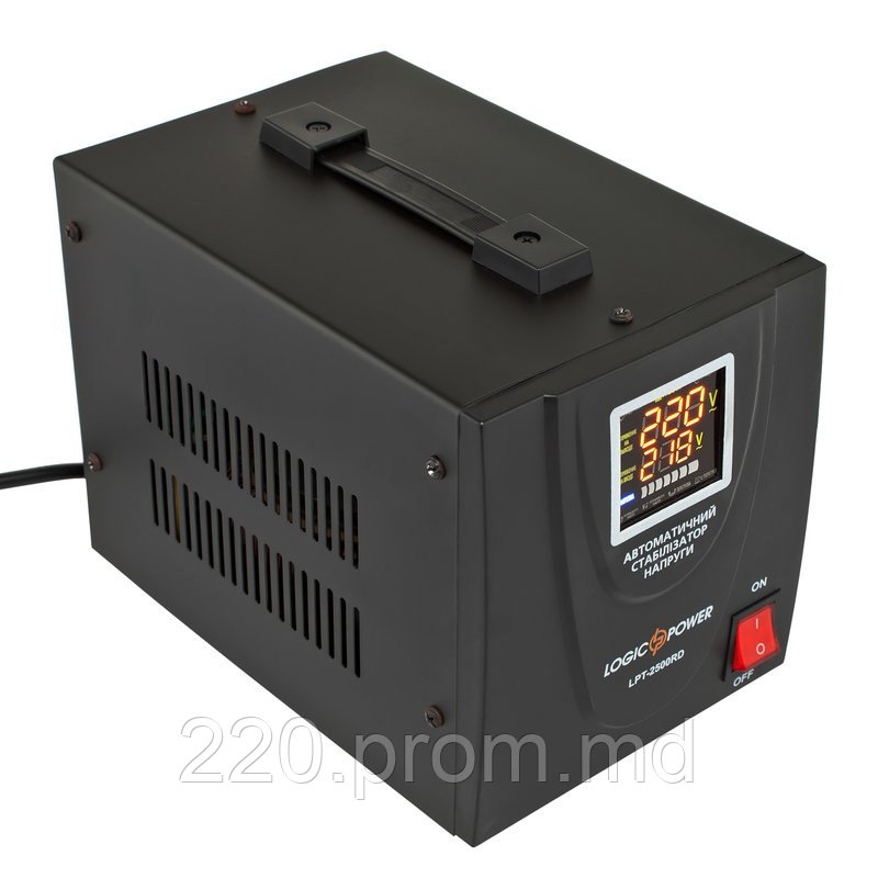 Релейный однофазный стабилизатор напряжения LogicPower LPT-2500RD Black - фото 1 - id-p4702238