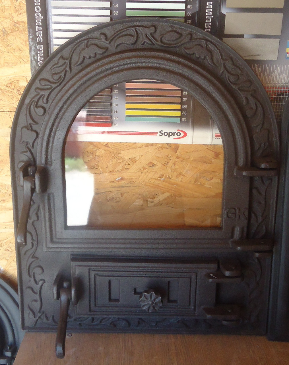 Дверца печная со стеклом большая - фото 1 - id-p4709842