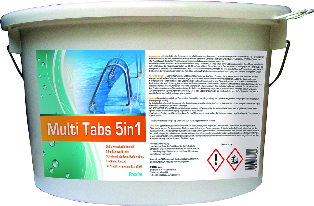 200г таблетки для бассейна MultiTabs с функцией 5 в 1 - фото 1 - id-p2541891
