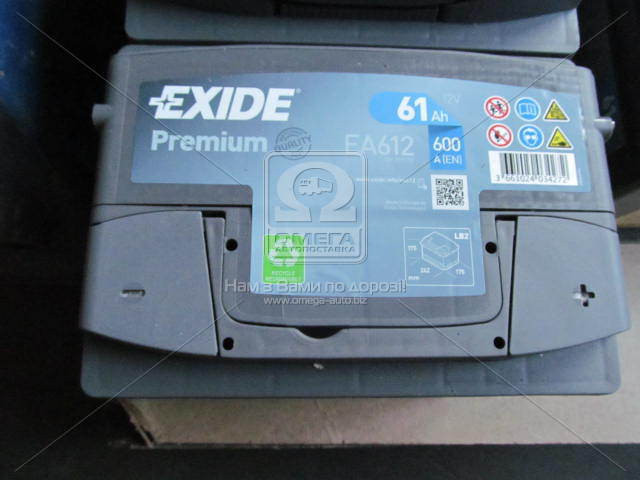 Аккумулятор Exide PREMIUM 61Ah R+ EN600 - фото 1 - id-p4754016
